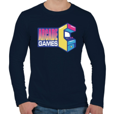 PRINTFASHION Arcade Games - Férfi hosszú ujjú póló - Sötétkék férfi póló