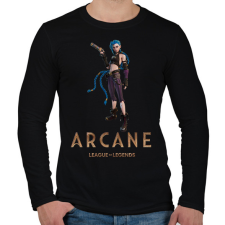 PRINTFASHION Arcane - Fortnite Jinx - Férfi hosszú ujjú póló - Fekete férfi póló