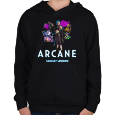 PRINTFASHION Arcane - LOL - Gyerek kapucnis pulóver - Fekete gyerek pulóver, kardigán