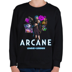 PRINTFASHION Arcane - LOL - Gyerek pulóver - Fekete