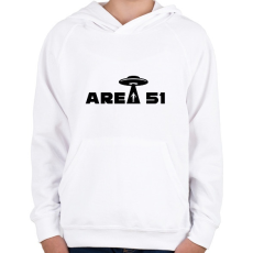 PRINTFASHION Area 51  - Gyerek kapucnis pulóver - Fehér