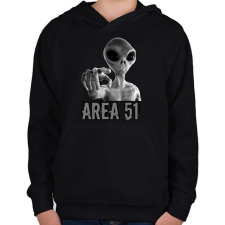 PRINTFASHION AREA 51 - Gyerek kapucnis pulóver - Fekete gyerek pulóver, kardigán