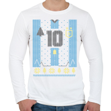 PRINTFASHION Argentin mez - Férfi hosszú ujjú póló - Fehér férfi póló