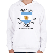 PRINTFASHION Argentina 2022 - Gyerek kapucnis pulóver - Fehér gyerek pulóver, kardigán