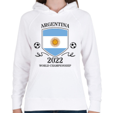 PRINTFASHION Argentina 2022 - Női kapucnis pulóver - Fehér női pulóver, kardigán