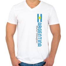 PRINTFASHION argentina world champion 3 - Férfi V-nyakú póló - Fehér férfi póló