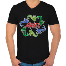 PRINTFASHION ariel márkaparódia - Férfi V-nyakú póló - Fekete
