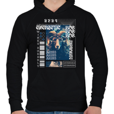 PRINTFASHION Aries - Streetwear style - Férfi kapucnis pulóver - Fekete