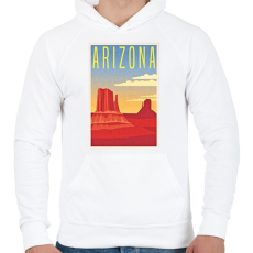 PRINTFASHION Arizona Vintage - Férfi kapucnis pulóver - Fehér