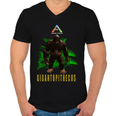 PRINTFASHION ARK-gigantophitecus - Férfi V-nyakú póló - Fekete
