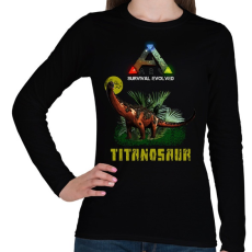 PRINTFASHION ARK-TITANOSAUR - Női hosszú ujjú póló - Fekete