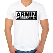 PRINTFASHION Armin Van Buuren - Férfi V-nyakú póló - Fehér férfi póló