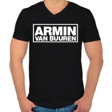 PRINTFASHION Armin Van Buuren - Férfi V-nyakú póló - Fekete férfi póló