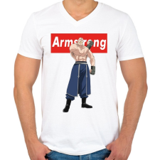 PRINTFASHION Armstrong - Férfi V-nyakú póló - Fehér férfi póló