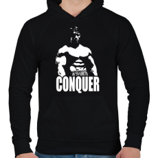 PRINTFASHION Arnold Conquer - Férfi kapucnis pulóver - Fekete