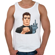 PRINTFASHION Arnold F*CKing Schwarzenegger - Férfi atléta - Fehér