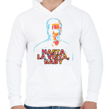 PRINTFASHION Arnold - Férfi kapucnis pulóver - Fehér férfi pulóver, kardigán