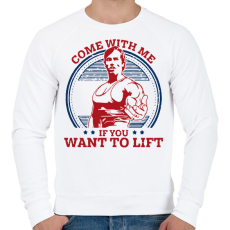 PRINTFASHION Arnold Gym - Férfi pulóver - Fehér