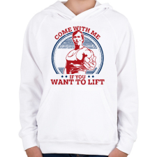 PRINTFASHION Arnold Gym - Gyerek kapucnis pulóver - Fehér gyerek pulóver, kardigán