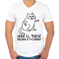 PRINTFASHION Arra el tudsz menni a p*csába - Férfi V-nyakú póló - Fehér