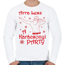 PRINTFASHION Arra lesz a Karácsonyi party - Férfi pulóver - Fehér férfi pulóver, kardigán