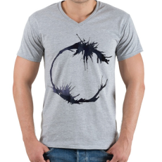 PRINTFASHION Arrival - Férfi V-nyakú póló - Sport szürke