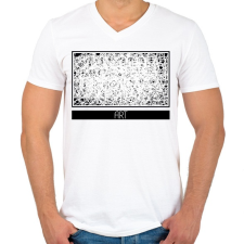 PRINTFASHION Art - Firka - Férfi V-nyakú póló - Fehér férfi póló