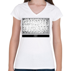 PRINTFASHION Art - Firka - Női V-nyakú póló - Fehér