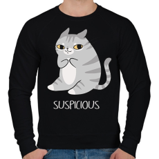 PRINTFASHION Ártatlan cica - Férfi pulóver - Fekete