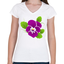 PRINTFASHION Árvácska - Női V-nyakú póló - Fehér női póló