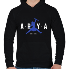 PRINTFASHION Arya Air (Blue) - Férfi kapucnis pulóver - Fekete