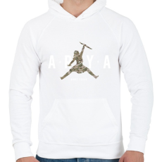 PRINTFASHION Arya Air (Camo#1) - Férfi kapucnis pulóver - Fehér