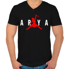 PRINTFASHION Arya Jordan - Férfi V-nyakú póló - Fekete férfi póló