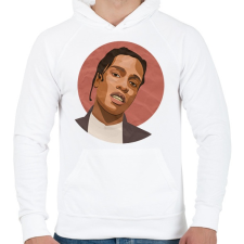 PRINTFASHION Asap Rocky - Férfi kapucnis pulóver - Fehér férfi pulóver, kardigán