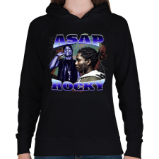 PRINTFASHION Asap Rocky - Női kapucnis pulóver - Fekete női pulóver, kardigán