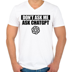 PRINTFASHION Ask ChatGPT - Férfi V-nyakú póló - Fehér