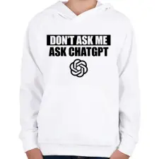 PRINTFASHION Ask ChatGPT - Gyerek kapucnis pulóver - Fehér gyerek pulóver, kardigán