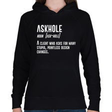PRINTFASHION Askhole - Graphic Designer - Női kapucnis pulóver - Fekete női pulóver, kardigán