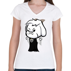 PRINTFASHION Asriel Dreemurr - Női V-nyakú póló - Fehér