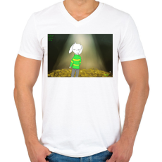 PRINTFASHION Asriel Dremurr Undertale - Férfi V-nyakú póló - Fehér
