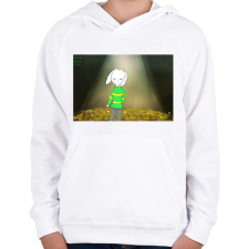 PRINTFASHION Asriel Dremurr Undertale - Gyerek kapucnis pulóver - Fehér gyerek pulóver, kardigán