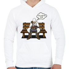 PRINTFASHION Assasins Creed - Férfi kapucnis pulóver - Fehér férfi pulóver, kardigán