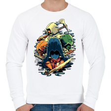 PRINTFASHION Assasins Creed  - Férfi pulóver - Fehér férfi pulóver, kardigán