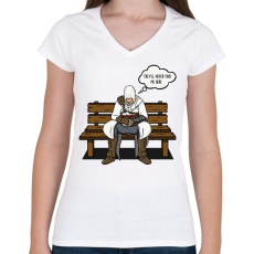 PRINTFASHION Assasins Creed  - Női V-nyakú póló - Fehér