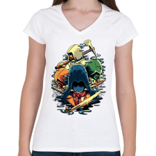 PRINTFASHION Assasins Creed  - Női V-nyakú póló - Fehér női póló