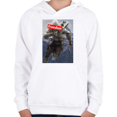PRINTFASHION Assassin's Creed - Gyerek kapucnis pulóver - Fehér