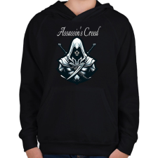PRINTFASHION Assassin's Creed  - Gyerek kapucnis pulóver - Fekete gyerek pulóver, kardigán