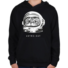 PRINTFASHION Astro cica - Gyerek kapucnis pulóver - Fekete