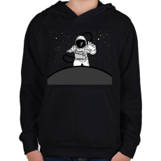 PRINTFASHION astronaut - Gyerek kapucnis pulóver - Fekete