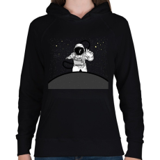PRINTFASHION astronaut - Női kapucnis pulóver - Fekete